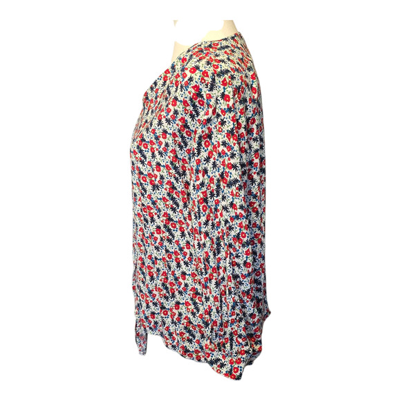 Beach Lunch Lounge Top Womens Size Medium Multicolor Floral 3/4 Sleeve Bloomcore - Picture 2 of 14